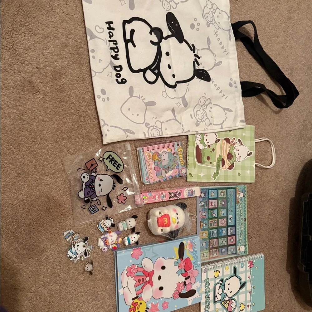 NWOT Sanrio extra large pochacco bag and more stationary bundle - Picture 2 of 13